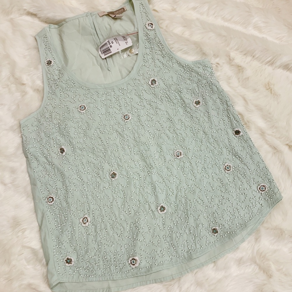 *NWT* F21 Contemporary mint beaded tank top